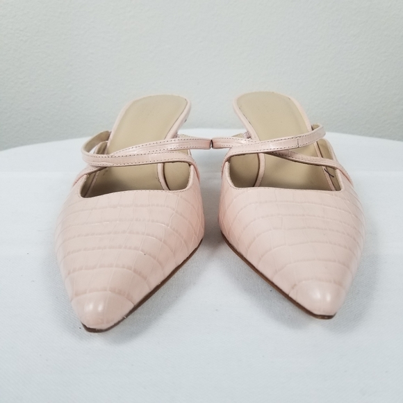 M. Gemi The Catalina Slip-On Mule Pump in Embossed Pale Pink Leather Sz 39.5 - Picture 2 of 15